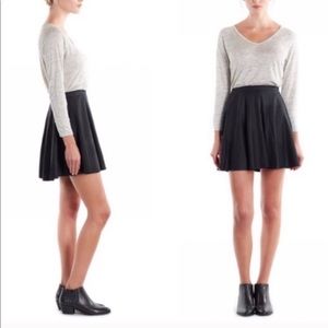 Joie Black Leather A-Line Mini Skirt
